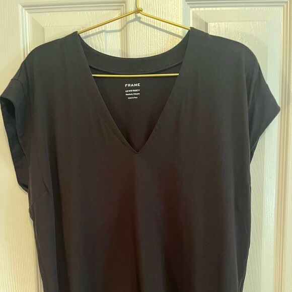Frame Denim Black Cap Sleeve Tee - Picture 3 of 7